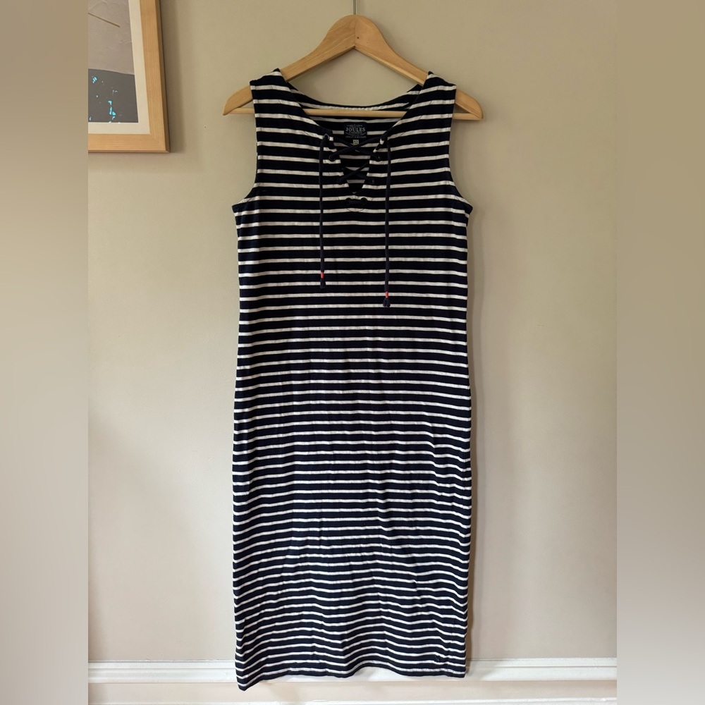 Joules Anita Jersey Tie Neck Sleeveless Dress